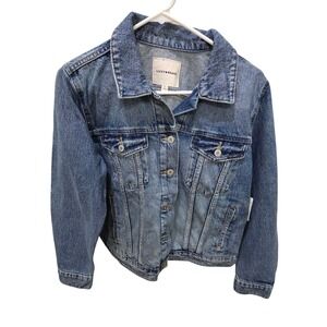 Lucky Brand Women's Denim Jean Jacket Large Blue 100% Cotton Classic Pockets
